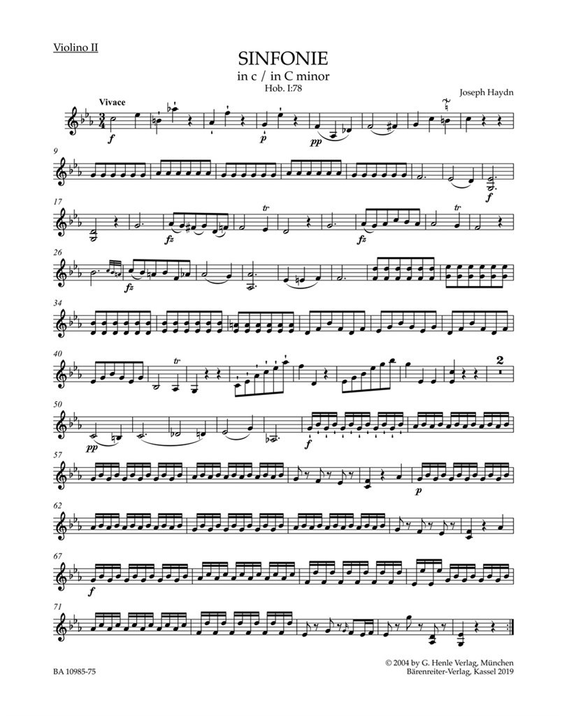 Symphony in C minor No. 78 Hob. I:78